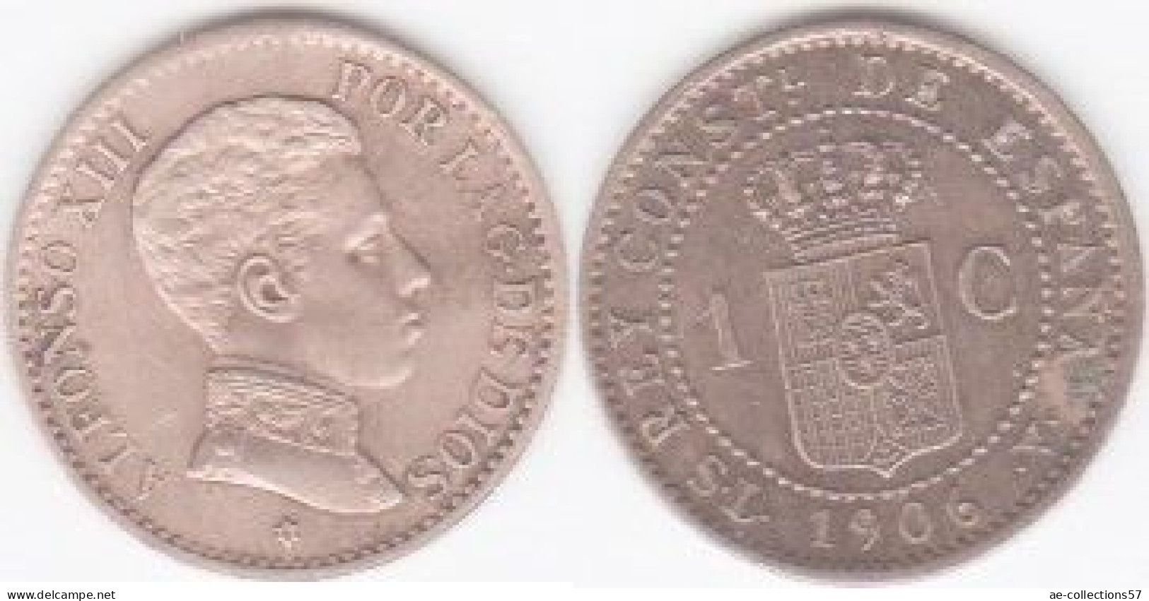 MA 26535 / Espagne - Spain -Spanien 1 Centimo 1906 SL-V TTB+ - Primeras Acuñaciones