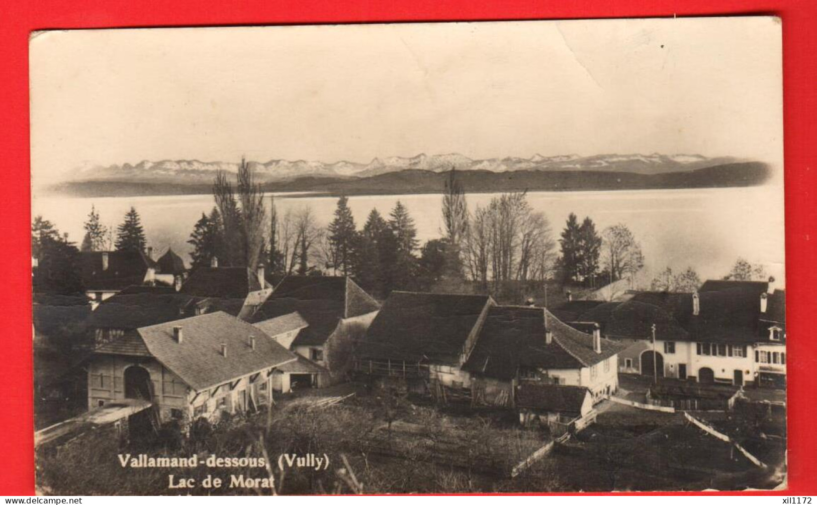 ZXC-24  Broye-Vully  Vallamand Dessous Et Lac De Morat. Editeur Loup-Jordan Salavaux Circulé 1925  - Allaman