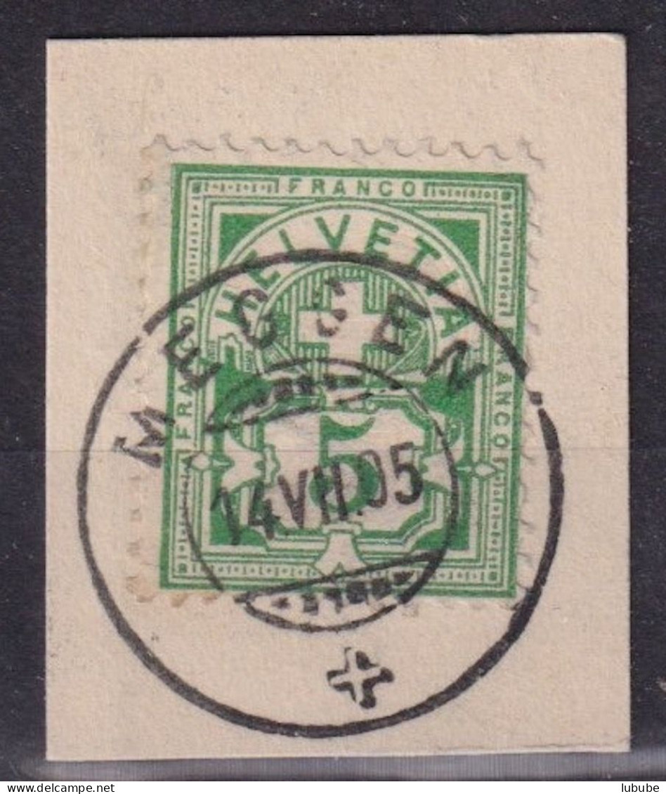 Ziffer 65B, 5 Rp.grün  MEGGEN        1905 - Gebraucht
