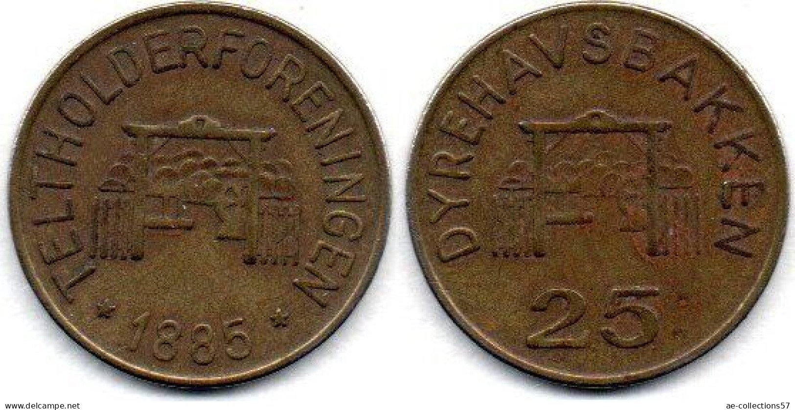 MA 26663 / Danemark Jeton 25 Ore 1885 TB+ - Monedas / De Necesidad