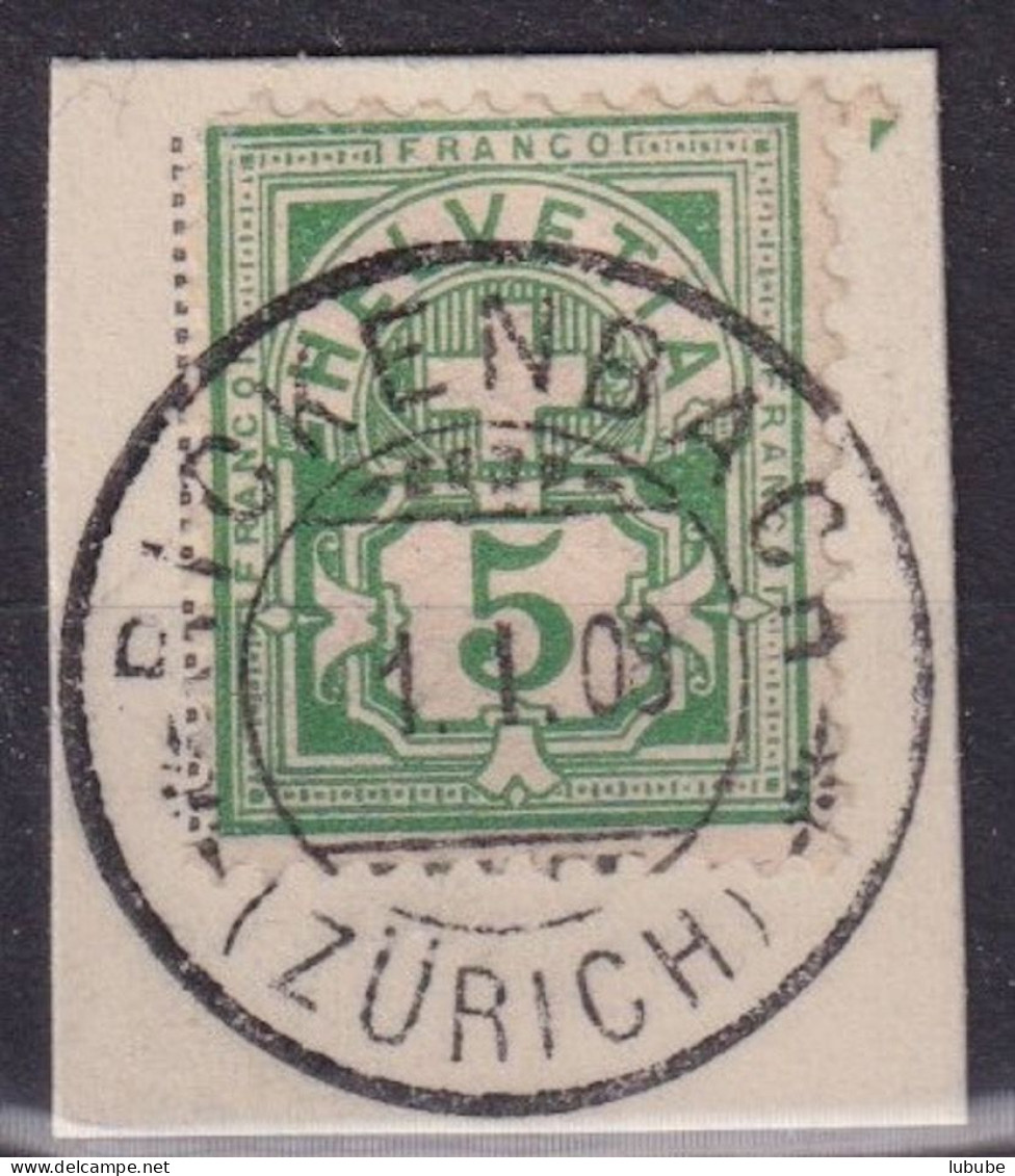 Ziffer 65B, 5 Rp.grün  RICKENBACH (ZÜRICH)        1903 - Oblitérés