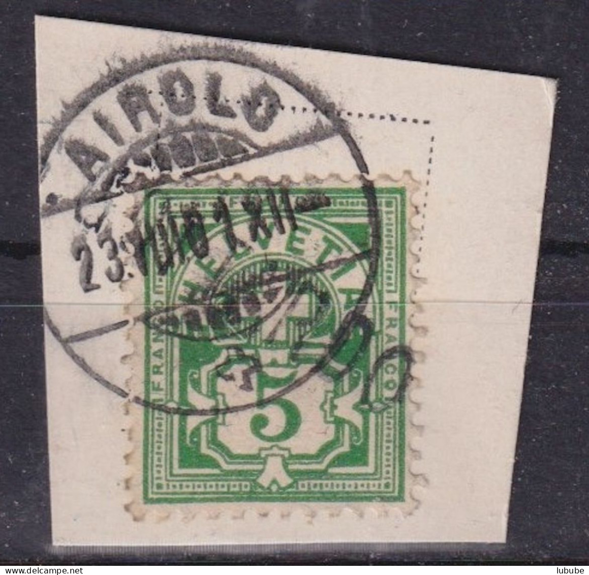 Ziffer 65B, 5 Rp.grün  S. GOTTARDO  (Airolo)        1901 - Oblitérés