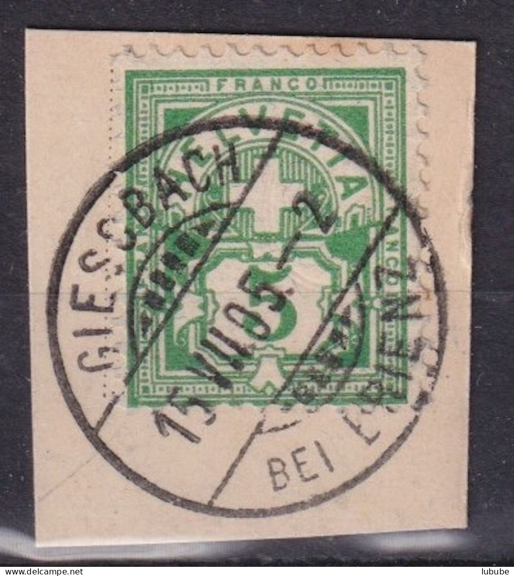 Ziffer 65B, 5 Rp.grün  GIESSBACH BEI BRIENZ        1905 - Oblitérés