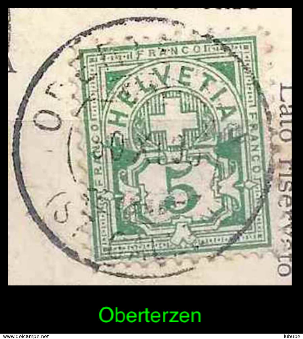 Ziffer 65B, 5 Rp.grün  OBERTERZEN (ST.GALLEN)        1905 - Oblitérés