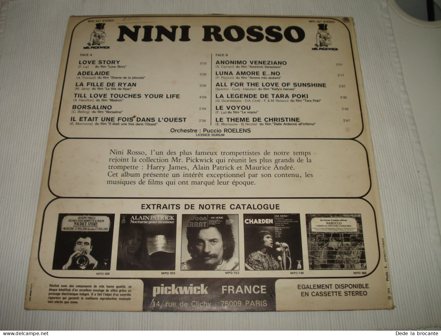 B10 / Nini Rosso – Musiques De Films - LP - MPD 457 - France  1974 - M/EX - Filmmusik