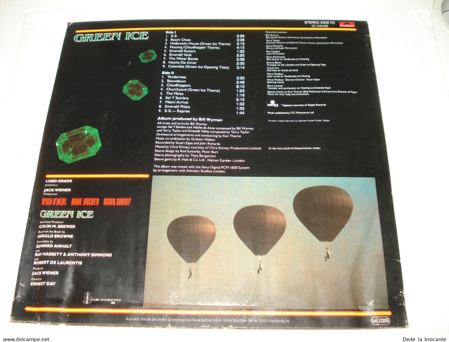 B10 / Bill Wyman  Green Ice - Soundtrack - LP -  2302 110 - Germany 1981 - M/VG+ - Filmmuziek