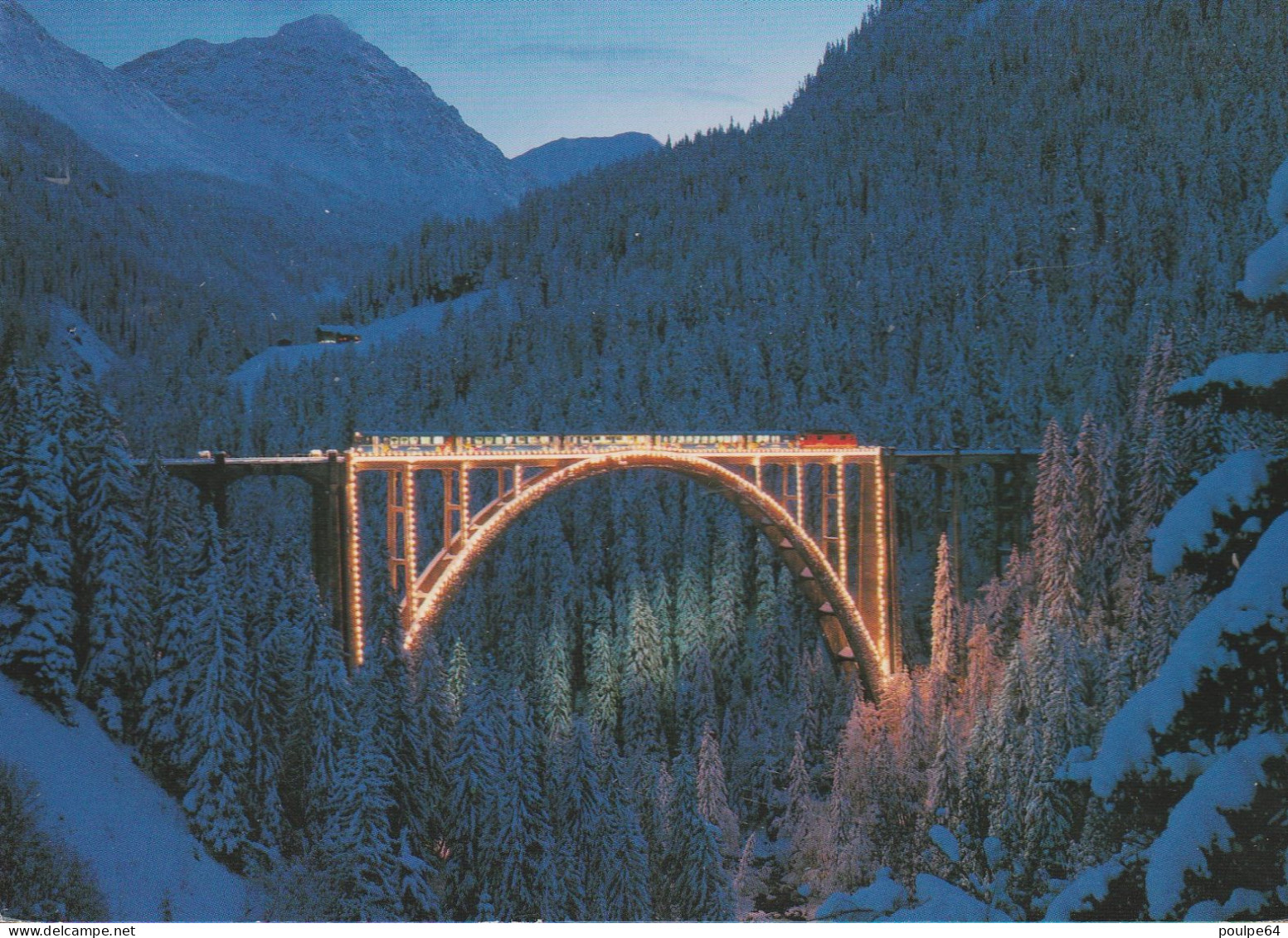 Chemin De Fer Suisse - Rame Arosa-Express Sur Le Viaduc - Opere D'Arte