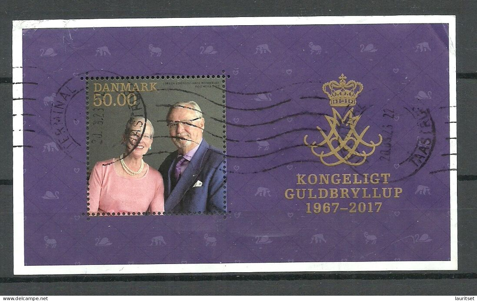 DENMARK Dänemark Danmark 2017 Royal Golden Wedding S/s Joint Issue Denmark, Faroe Islandss/s, Used - Blocchi & Foglietti