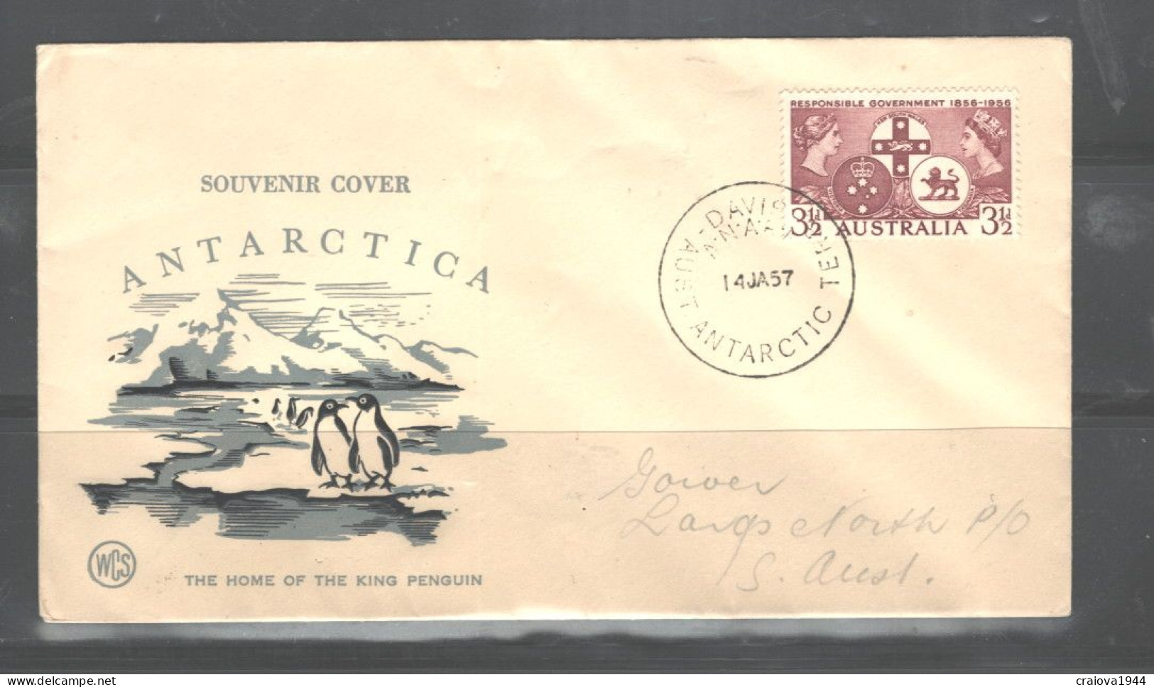 AUSTR.ANTARTIC TERRIT."DAVIS"ADDRESSED TO ???S.AUSTRALIA; NO ARRIVAL CANCELATION - Lettres & Documents