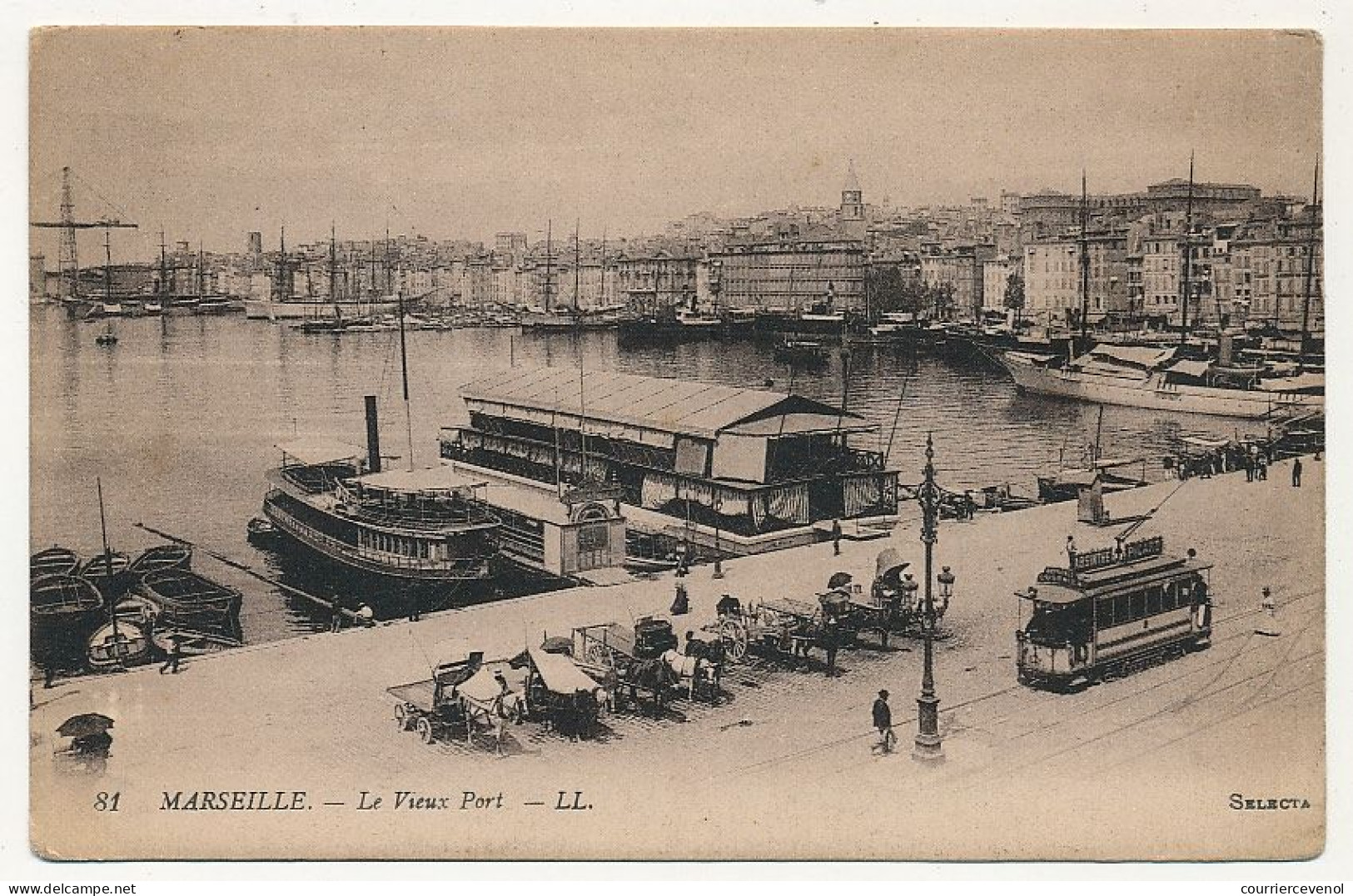 12 CPA de MARSEILLE (B du R) - Vieux Port, Centre Ville etc - 12 différentes, pp voyagées, T Bon état