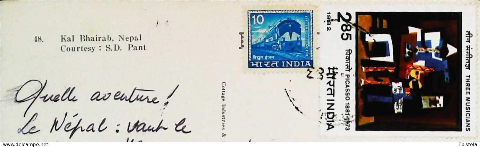 ►   Nepal Kal Bhairab   Courtesy  S D Pant   Stamp  Timbre 1973  Picasso - Népal