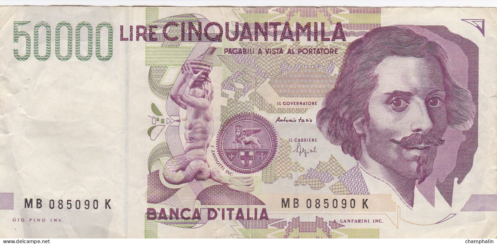 Italie - Billet De 50000 Lire - G.L. Bernini - 27 Mai 1992 - P116b - 50.000 Lire