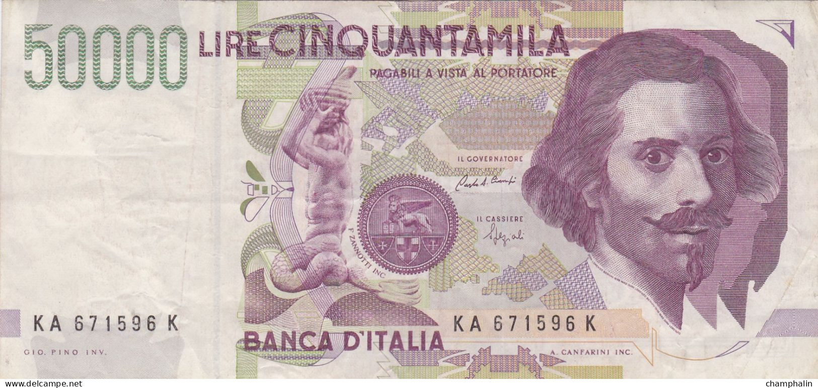 Italie - Billet De 50000 Lire - G.L. Bernini - 27 Mai 1992 - P116a - 50.000 Lire