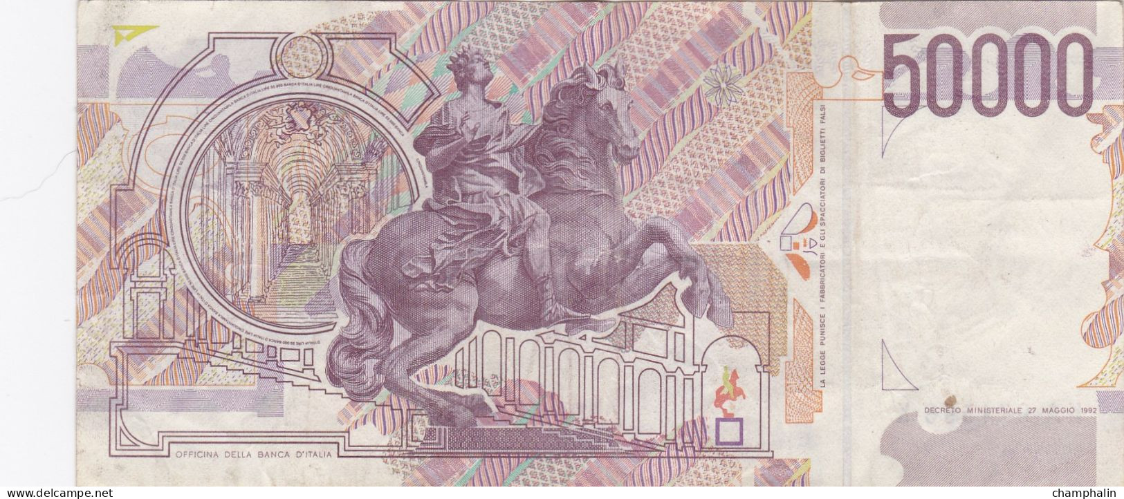 Italie - Billet De 50000 Lire - G.L. Bernini - 27 Mai 1992 - P116a - 50000 Lire