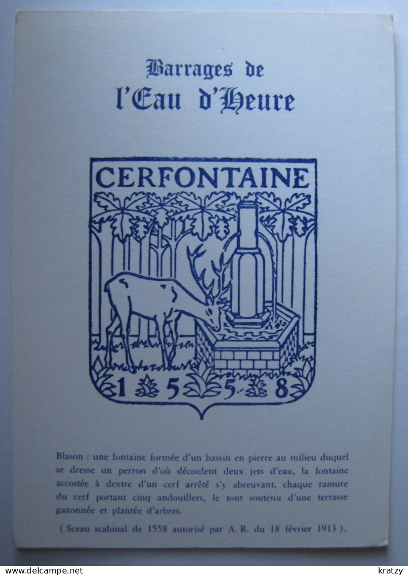 BELGIQUE - NAMUR - CERFONTAINE - Barrages De L'Eau D'Heure - Blason - Cerfontaine