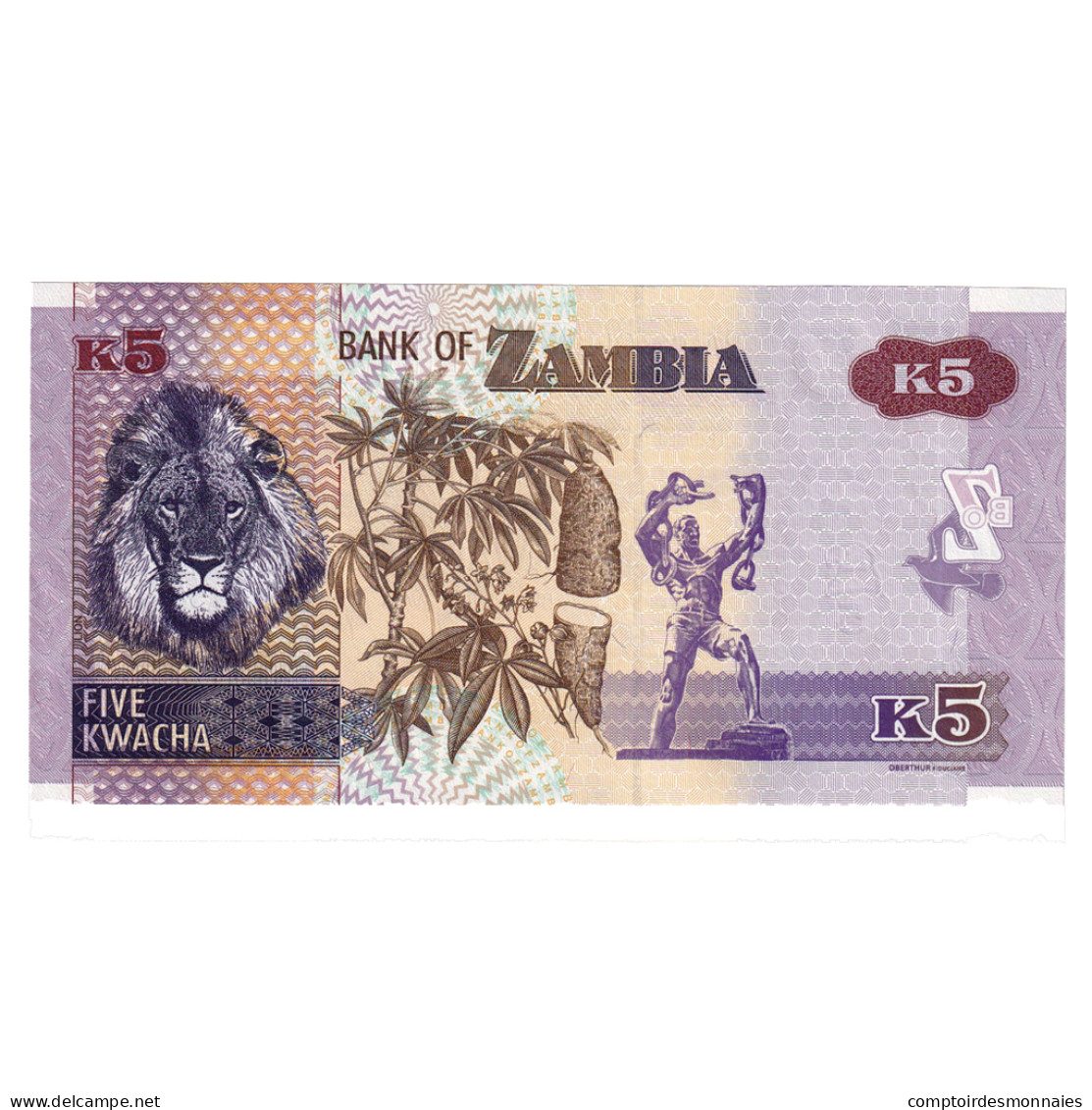 Billet, Zambie, 5 Kwacha, 2020, NEUF - Zambie