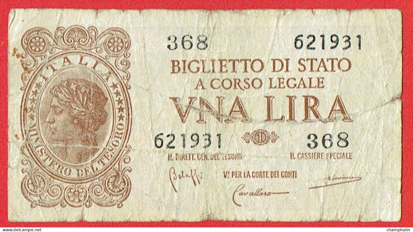 Italie - Billet De 1 Lira - 23 Novembre 1944 - P30b - Italia – 1 Lira