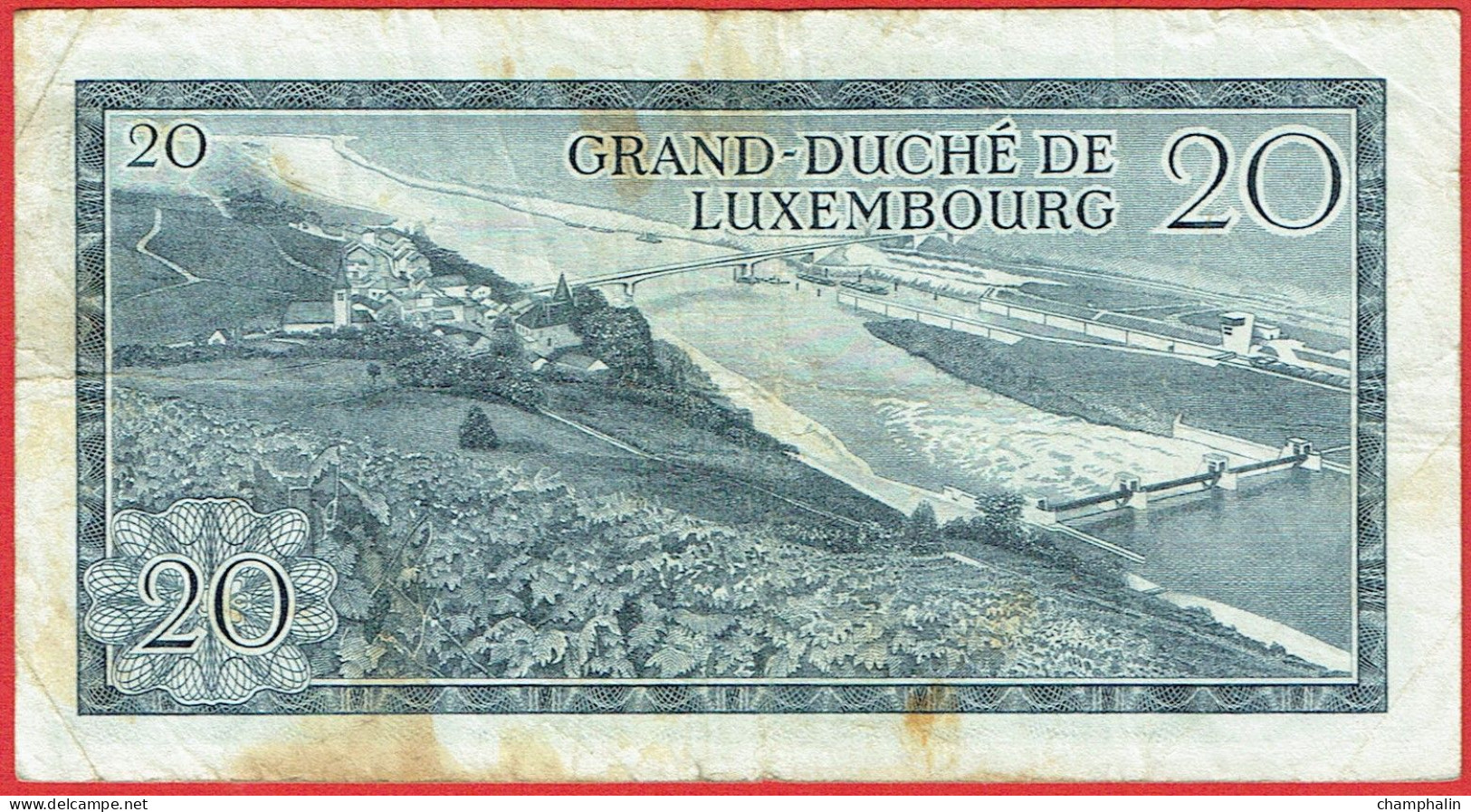 Luxembourg - Billet De 20 Francs - 7 Mars 1966 - Grand-Duc Jean - P54 - Lussemburgo