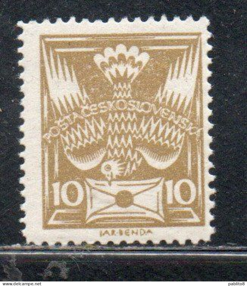 CZECH REPUBLIC REPUBBLICA CECA CZECHOSLOVAKIA CESKA CECOSLOVACCHIA 1920 1925 CARRIER PIGEON LETTER 10h MNH - Unused Stamps