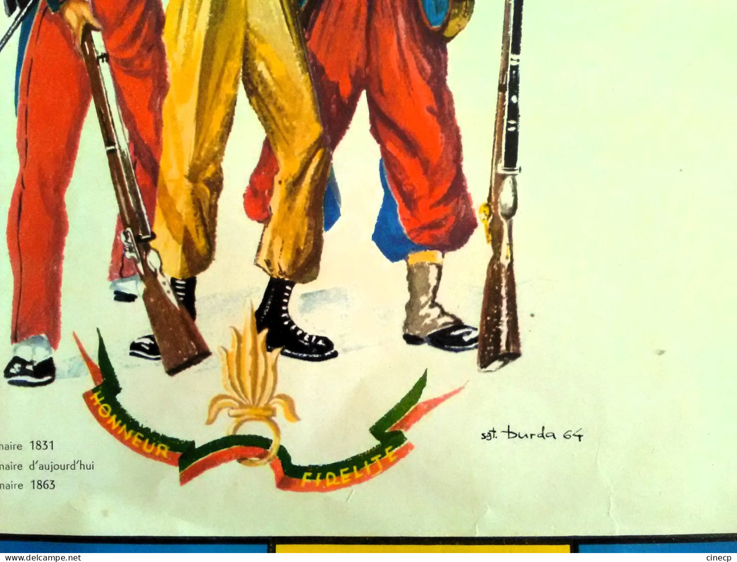 Superbe AFFICHE Calendrier Ancien Militaire De La Légion étrangère 1965 Illustrateur Burda éditions Képi Blanc Soldat - Tamaño Grande : 1961-70