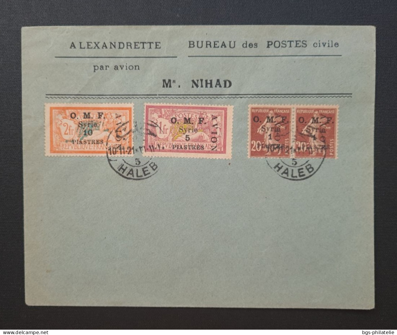 Syrie. Timbres Numéros PA7×2, N°8 Et N°9 Sur Enveloppe.  Côte 190€ . - Briefe U. Dokumente