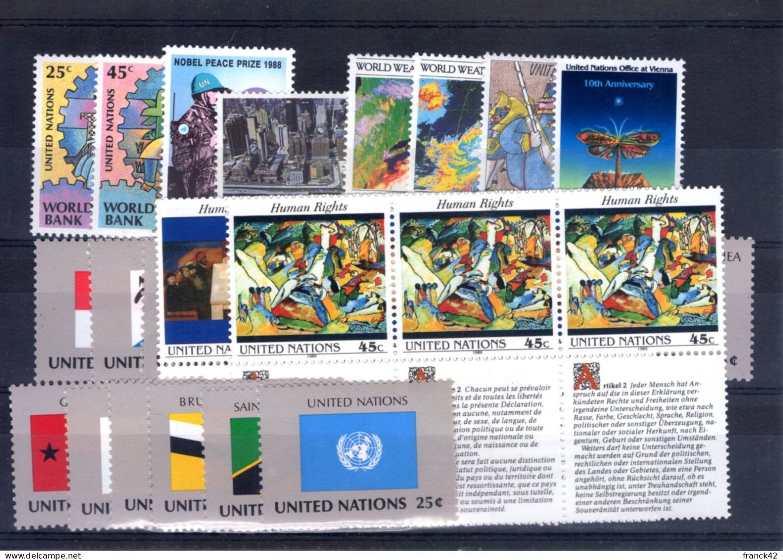 Nations Unies. New York. Année 1989 - Neufs