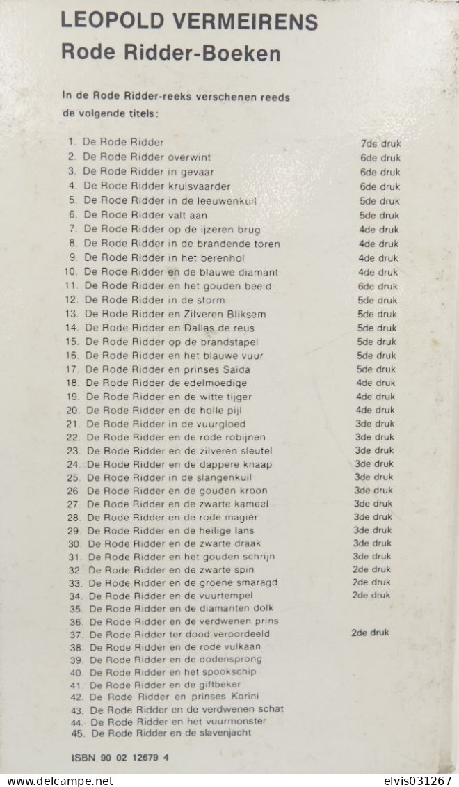 Vintage Books : DE RODE RIDDER N° 37 TER DOOD VEROORDEELD - 1979 2e Druk - Conditie : Goede Staat - Junior