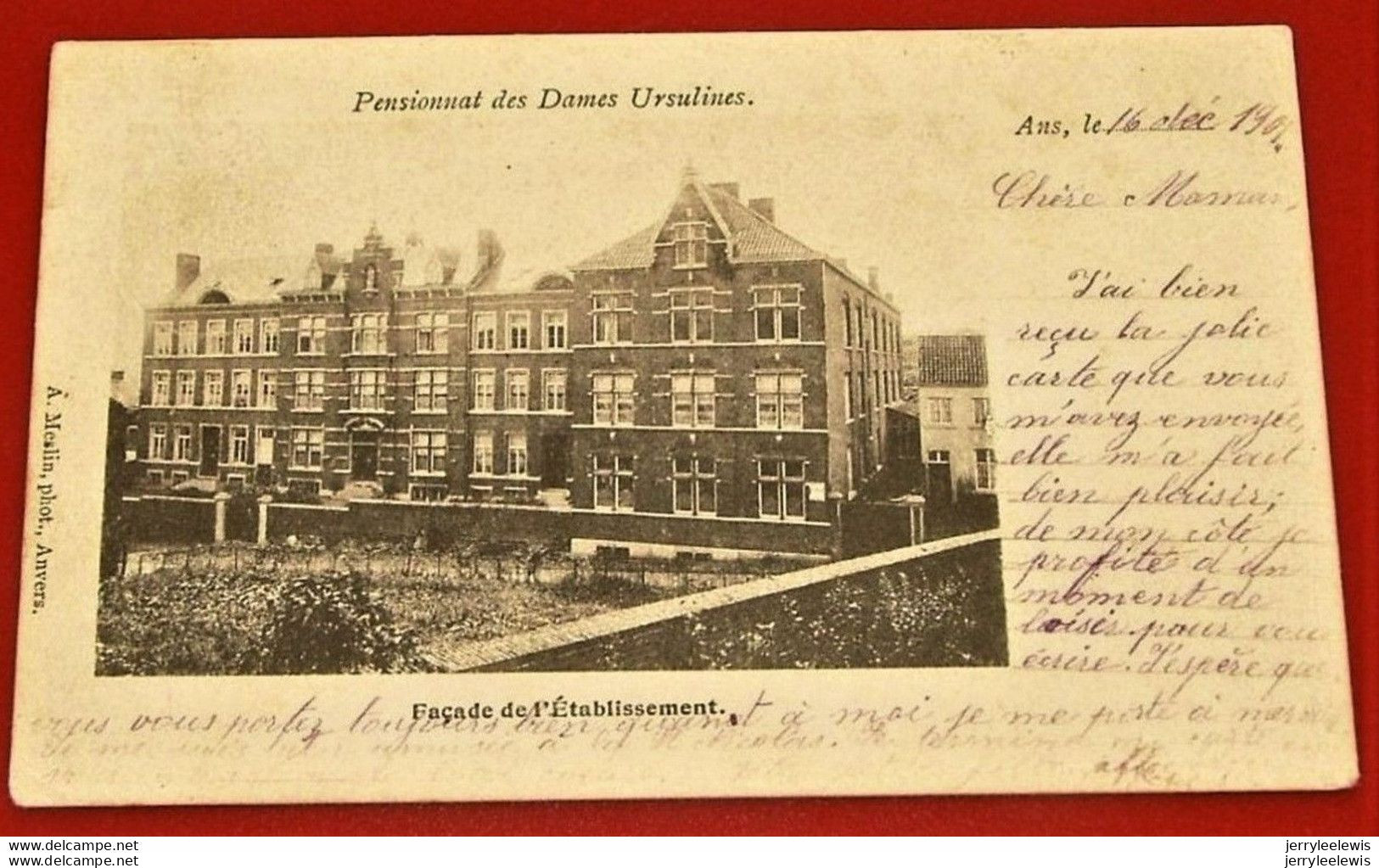 ANS  -  Pensionnat Des Dames Ursulines  - Façade De L' Etablissement -  1901 - Ans