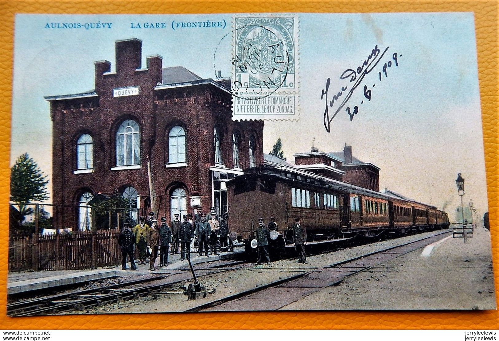 AULNOY-QUEVY  -  La Gare ( Frontière )   -  1909 - Quévy