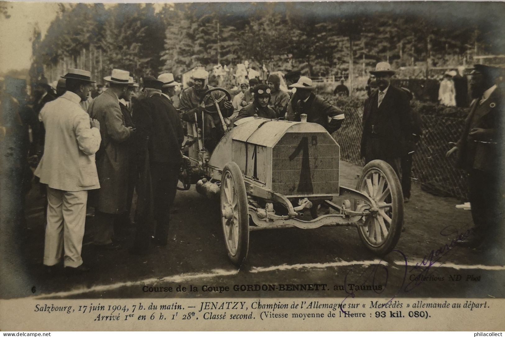 Automobile (Rally) Salzbourg Coupe Gordon Bennett Taunus (1904) No. 6. Jenatzy (Mercedes) 1905 Rare - Rally