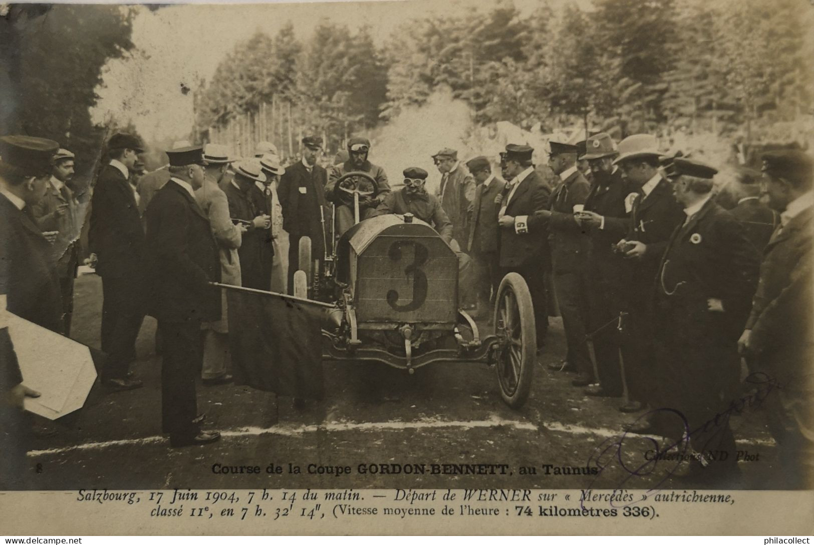 Automobile (Rally) Salzbourg Coupe Gordon Bennett Taunus (1904) No. 8. Depart De Werner (Mercedes) 1905 Rare - Rally