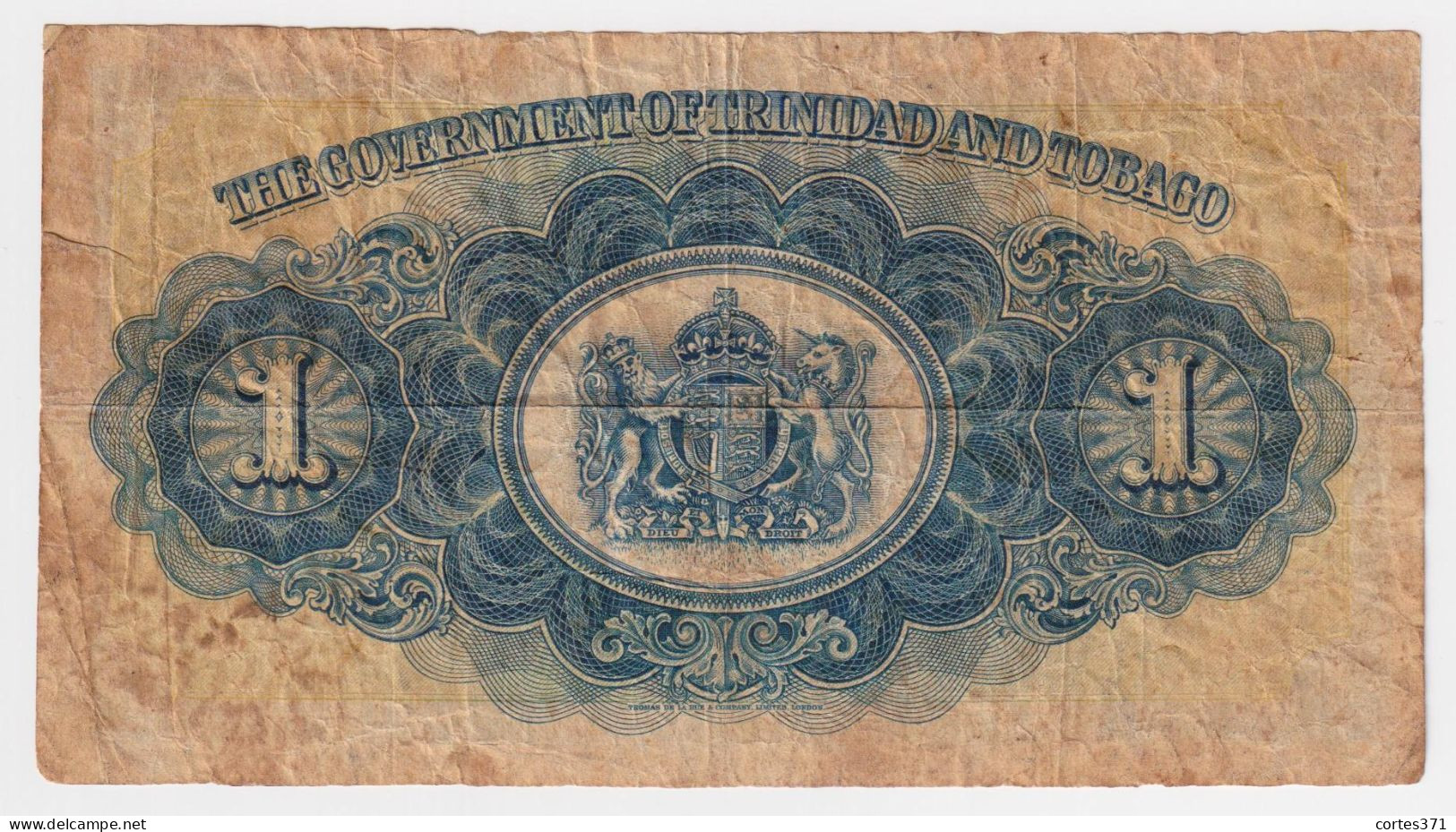 Trinidad & Tobago 1 Dollar 1943 P-5c VF - Trinidad & Tobago