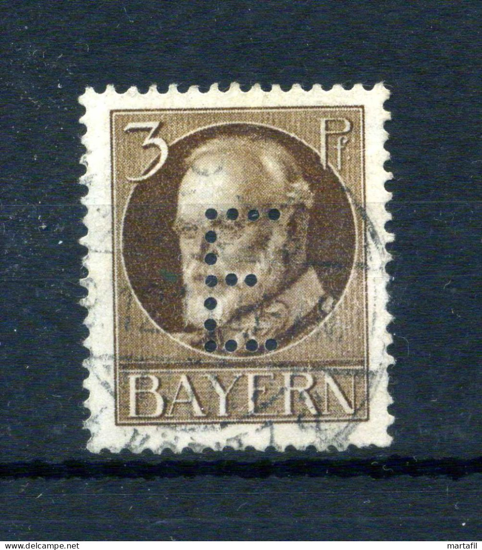 1914-15 BAVIERA Servizio, Perforazione (E), USATO N.12 3. Bruno - Afgestempeld