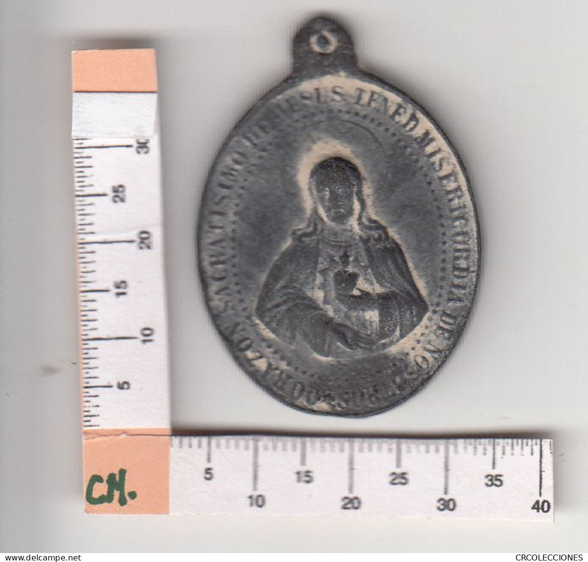 CRM0497 MEDALLA RELIGIOSA STMO. CORAZON DE MARIA - BRONCE MBC - Other & Unclassified