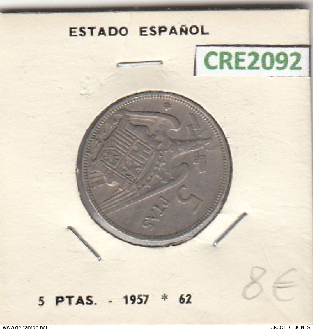 CRE2092 MONEDA  ESPAÑA FRANCO 5 PESETAS 1957 62 MBC - 5 Pesetas