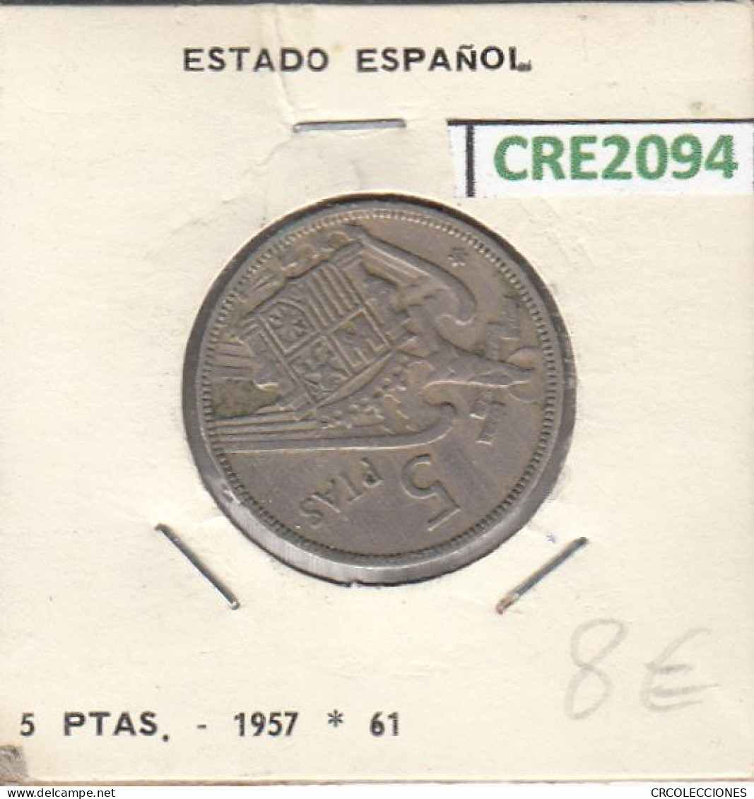CRE2094 MONEDA  ESPAÑA FRANCO 5 PESETAS 1957 61 MBC - 5 Pesetas