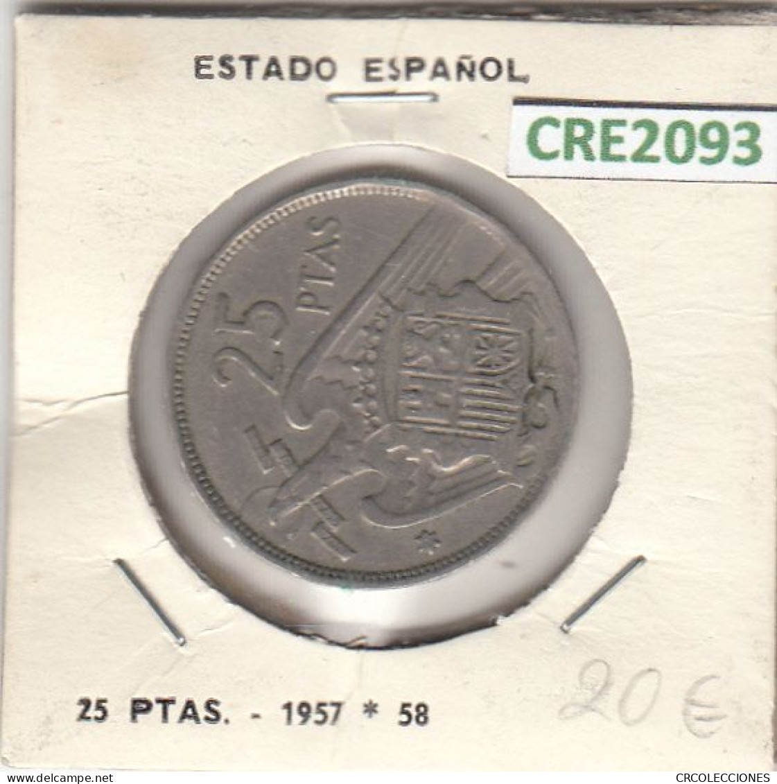 CRE2093 MONEDA  ESPAÑA FRANCO 25 PESETAS 1957 58 MBC - 25 Pesetas