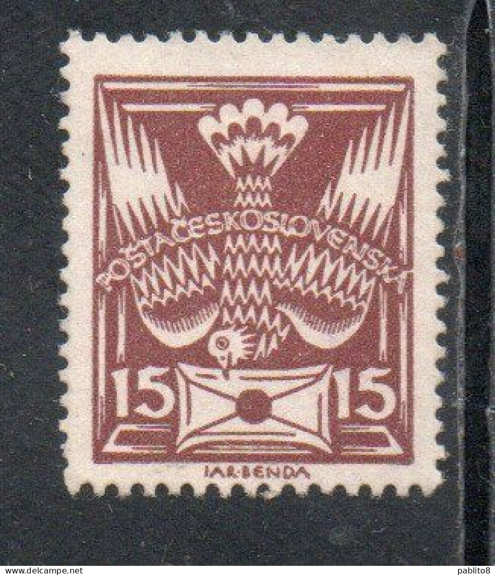 CZECH REPUBLIC REPUBBLICA CECA CZECHOSLOVAKIA CESKA CECOSLOVACCHIA 1920 CARRIER PIGEON LETTER 15h MNH - Unused Stamps