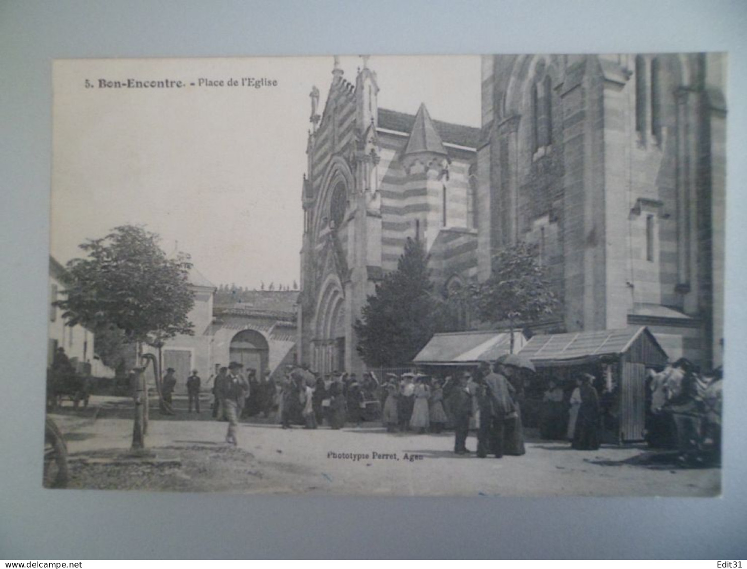 CPA 1907 - BON-ENCONTRE - Lot Et Garonne - Place De L' Eglise - Bon Encontre