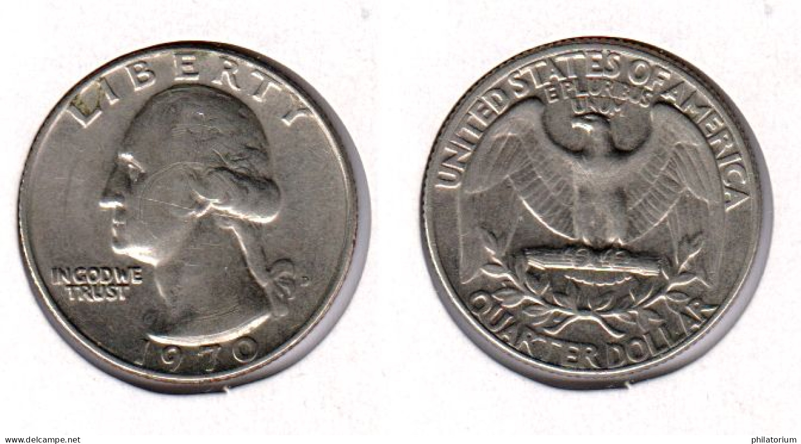 Etats Unis  Quarter Dollar 1970 D , 1970D ; USA - 1932-1998: Washington