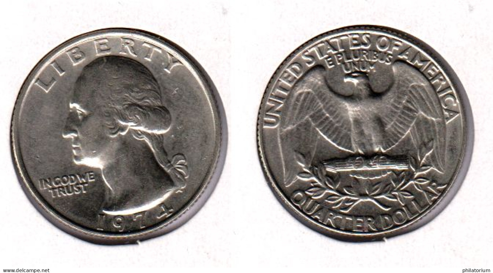 Etats Unis  Quarter Dollar 1974 ; USA - 1932-1998: Washington