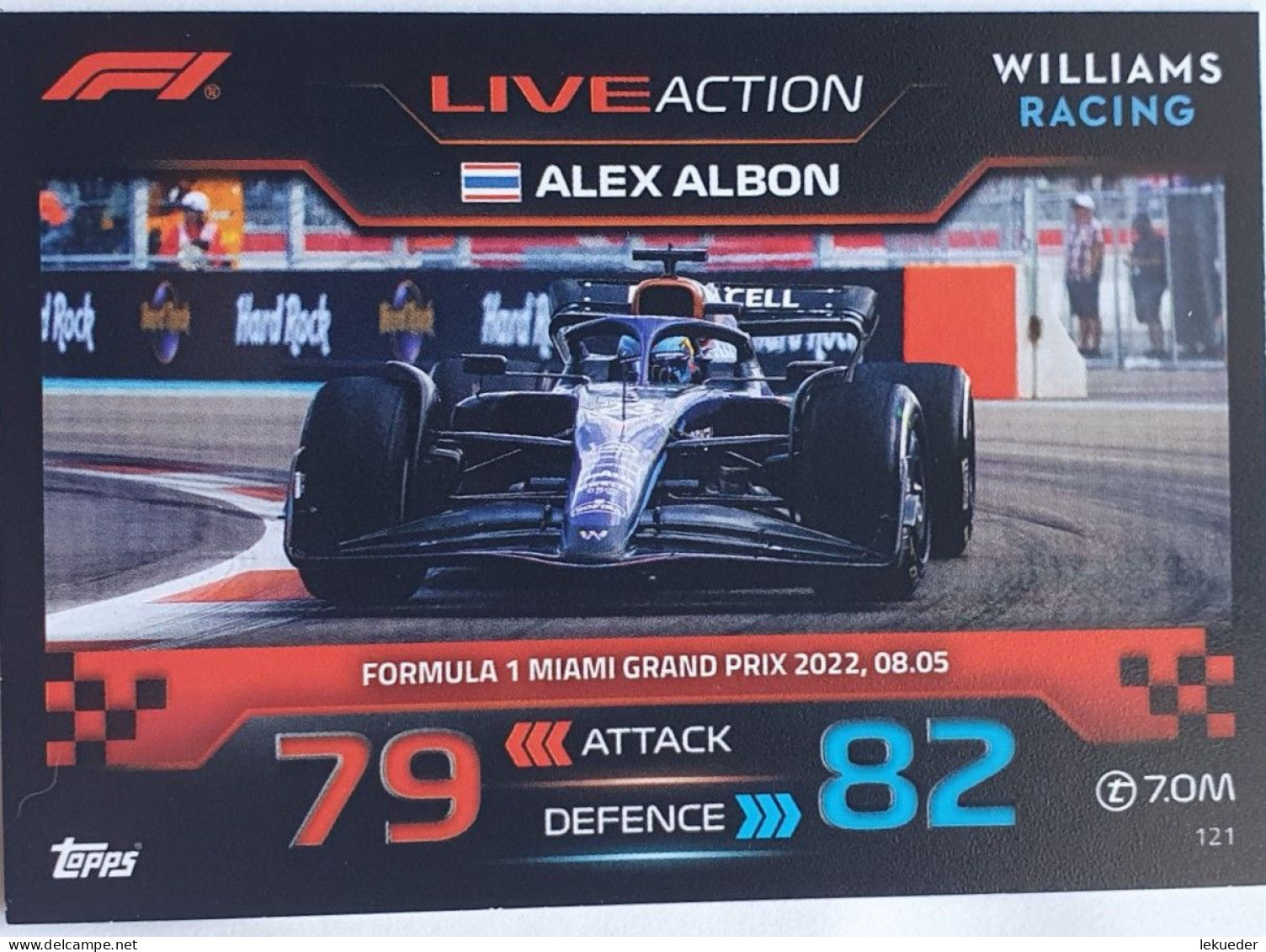 Live Action #121 Alex Albon (Williams) - TOPPS Turbo Attax F1 2023 - Automobilismo - F1