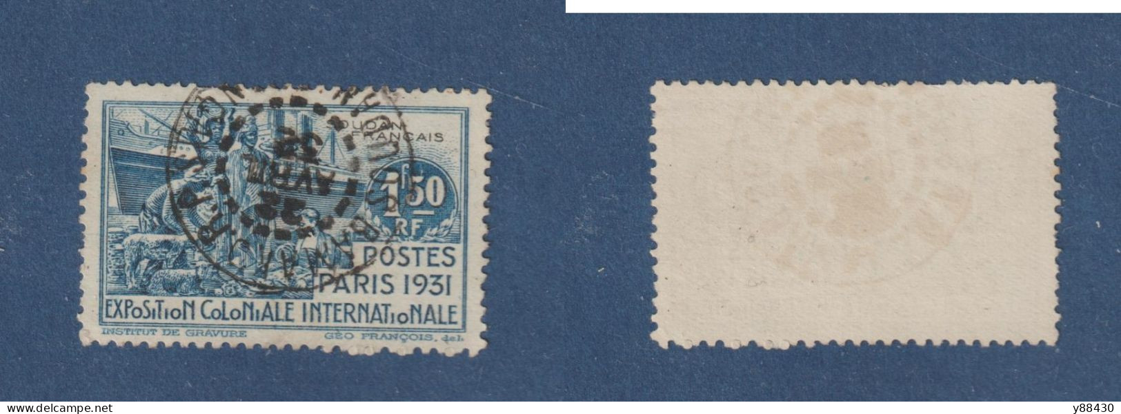 SOUDAN Français - 92 De 1931 - Exposition Coloniale Internationale De PARIS 1931 - 1f50 . Bleu  - 3 Scann - Usados