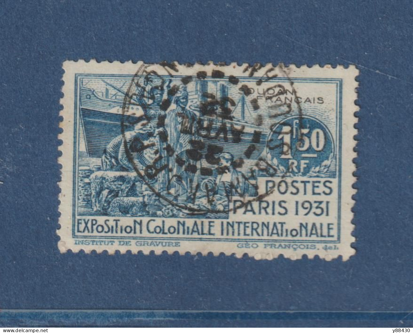 SOUDAN Français - 92 De 1931 - Exposition Coloniale Internationale De PARIS 1931 - 1f50 . Bleu  - 3 Scann - Gebraucht