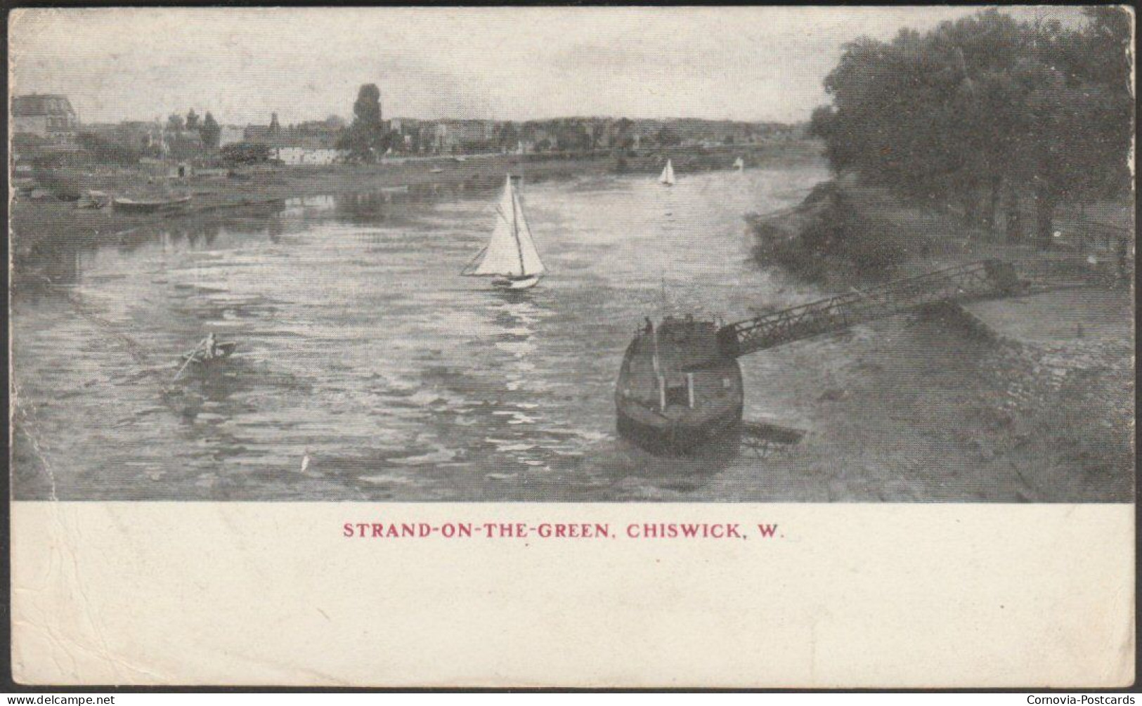 Strand-on-the-Green, Chiswick, West London, 1906 - Photo Tourists' Association Postcard - London Suburbs