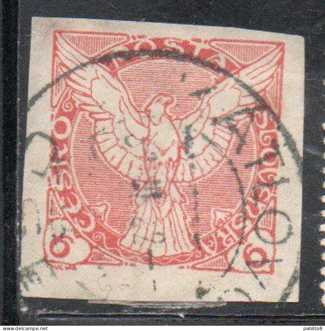 CZECHOSLOVAKIA CESKA CECOSLOVACCHIA 1918 1920 NEWSPAPER STAMPS WINDHOVER 6h USED USATO OBLITERE' - Timbres Pour Journaux