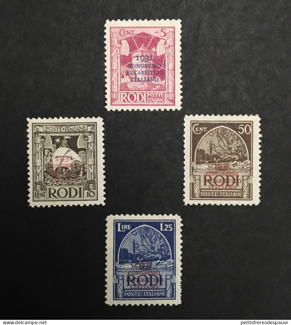 ITALIA Egeo 1931 - Sassone 30 31 35 36 - Neufs Sans Charnière MNH ** - Cote 202E - Ägäis (Rodi)