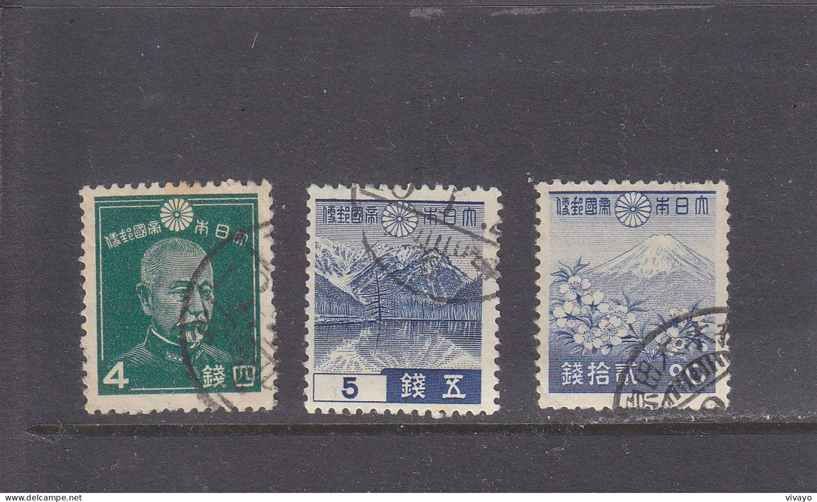 JAPAN - JAPON - O / FINE CANCELLED - 1937 - ADMIRAL TOGO, KAMIKOCHI, FUJI    Yv. 242, 264, 272   Mi. 257A, 258, 265 - Usati