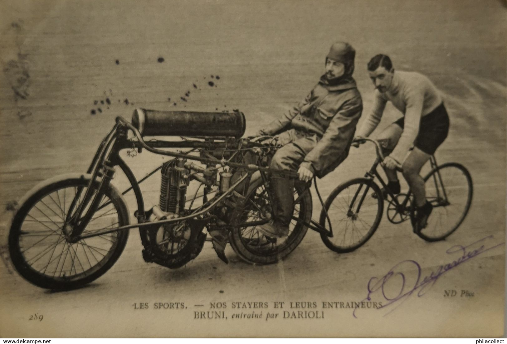 Cyclisme Les Sports Nos Stayers (Motorbike) Bruni Entraine Par Darioli  1905 - Ciclismo