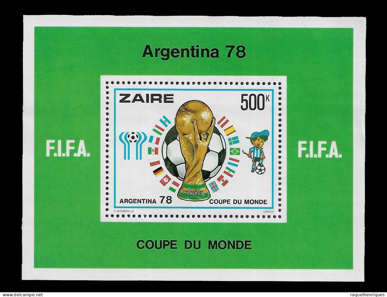 CONGO ZAIRE STAMP - 1978 Football World Cup - Argentina MINISHEET MNH (NP#01) - Nuevos